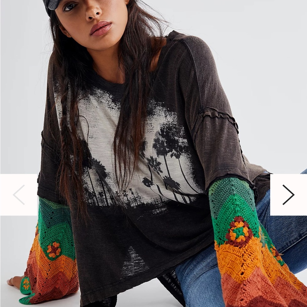 We the Free Bohemian Knit Sleeve Top